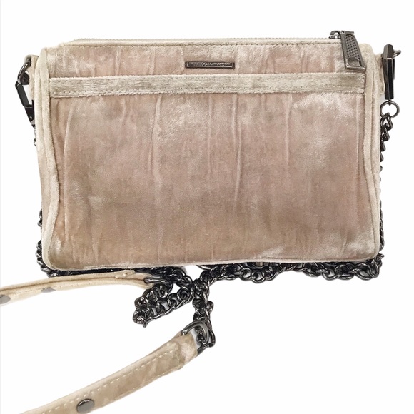 Rebecca Minkoff Mini MAC Velvet Crossbody Bag Tan - Picture 5 of 15